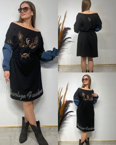 VESTIDO CHARLIZE FASHION DENIM BLACK