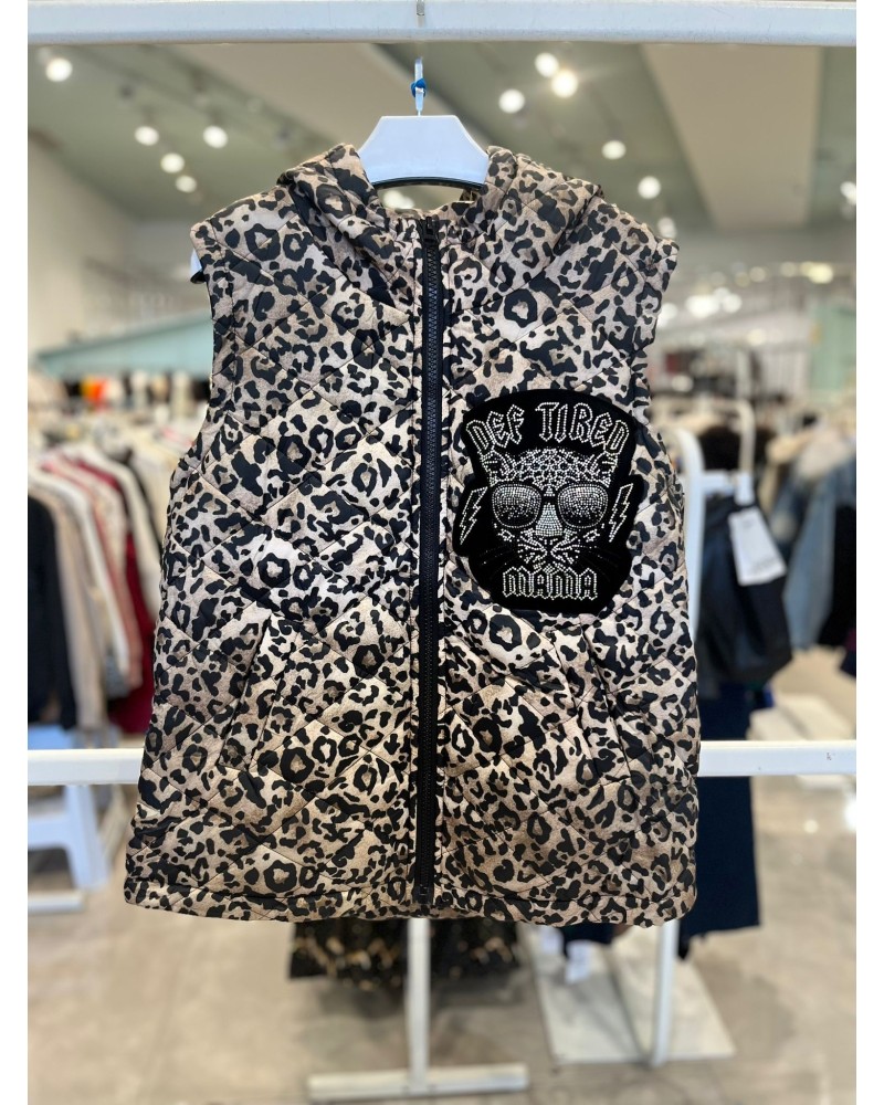 Chaleco Animal Print con strass
